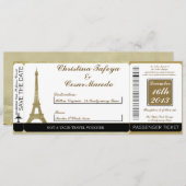 Faire-part de mariage Vintage du Pass d'embarqueme (Devant / Derrière)