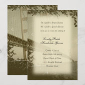 Faire-part de mariage Vintage du pont Mackinac (Devant / Derrière)