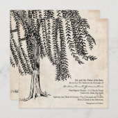 Faire-part de mariage Vintage du Willow Tree (Devant / Derrière)
