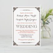 Faire-part de mariage vintage et rustique (Debout devant)