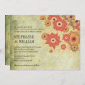 Faire-part de mariage vintage Floral (Devant / Derrière)