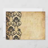 Faire-part de mariage Vintage floral noir (Dos)