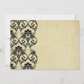 Faire-part de mariage Vintage floral noir (Dos)