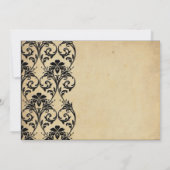 Faire-part de mariage Vintage floral noir (Dos)