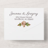 Faire-part de mariage vintage flou et prune (Verso)