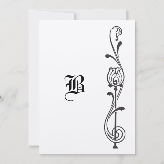 Faire-part de mariage vintage Flower (Dos)