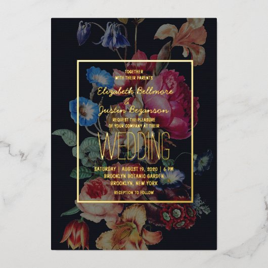 Faire-part de mariage Vintage foncé (Recto)