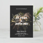 Faire-part de mariage Vintage foncé (Debout devant)