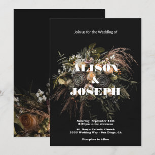 Faire-part de mariage Vintage foncé