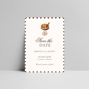 Faire-part de mariage vintage français Coquette Es