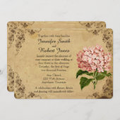 Faire-part de mariage vintage Hydrangea (Devant / Derrière)