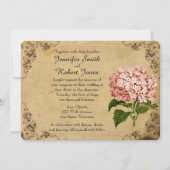 Faire-part de mariage vintage Hydrangea (Devant)