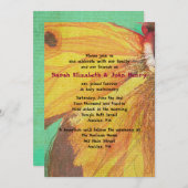 Faire-part de mariage vintage JAUNE (Devant / Derrière)