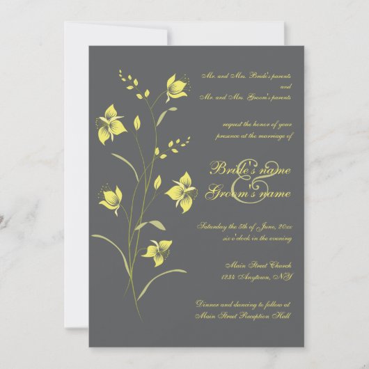 Faire-part de mariage Vintage Lily (Devant)