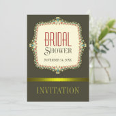 Faire-part de mariage vintage moderne olive (Debout devant)