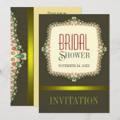 Faire-part de mariage vintage moderne olive (Devant / Derrière)