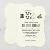 Faire-part de mariage vintage Mr. & Mrs. (Devant / Derrière)