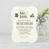 Faire-part de mariage vintage Mr. & Mrs. (Debout devant)