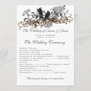 Faire-Part de Mariage Vintage Oiseaux de l'Amour B
