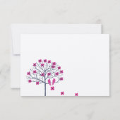 Faire-part de mariage vintage oiseaux fuchsia et m (Dos)