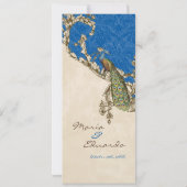 Faire-part de mariage vintage Paon & Eaux-fortes (Dos)