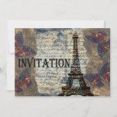 faire-part de mariage vintage parisien (Devant)