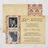 Faire-part de mariage vintage pour noces d'anniver (Devant / Derrière)