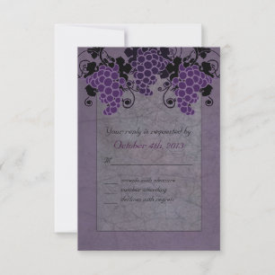 Faire-part de mariage vintage Raisins violets