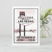 Faire-Part de Mariage Vintage Romantique de Las Ve (Debout devant)