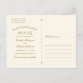 Faire-part de mariage vintage rose gold (Dos)