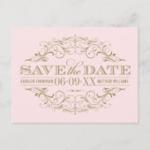 Faire-part de mariage vintage rose gold (Devant)