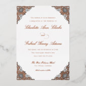 Faire-part de mariage vintage Rose Gold Grey (Recto)