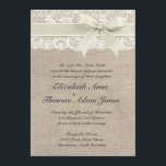 Faire-part de mariage Vintage rustique<br><div class="desc">Ce faire-part de mariage rustique en burlap et dentelle est la combinaison parfaite entre tradition et tendance. L'arrière - plan burlap est parfait pour un mariage à thème rustique ou vintage et l'accent dentelle ajoute une touche classique et romantique. REMARQUE - Il s'agit d'une image imprimée de haute qualité de...</div>