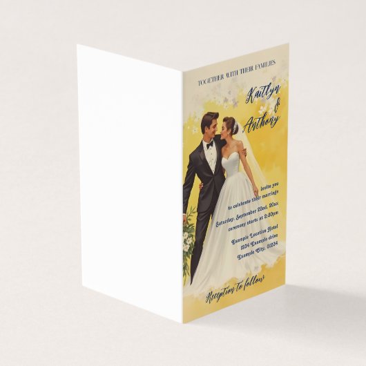 Faire-part de mariage vintage style Belle Époque (Outside)