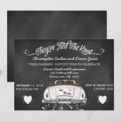 Faire-Part de Mariage Vintage Tableau Noir Cabriol (Devant / Derrière)