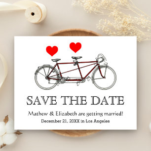 Faire-part de mariage vintage tandem vélo mignon