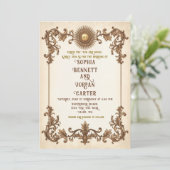 Faire-Part de Mariage Vintage Thème Soleil (Debout devant)