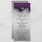 Faire-part de mariage vintage violet argent noir (Devant / Derrière)
