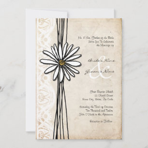 Faire-part de mariage Vintage White Daisy
