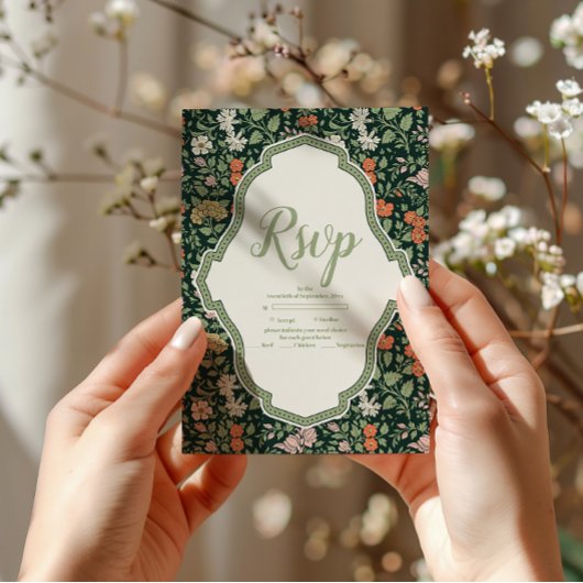 Faire-part de mariage vintage William Morris
