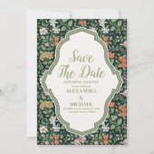 Faire-part de mariage vintage William Morris (Devant)
