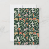 Faire-part de mariage vintage William Morris (Dos)