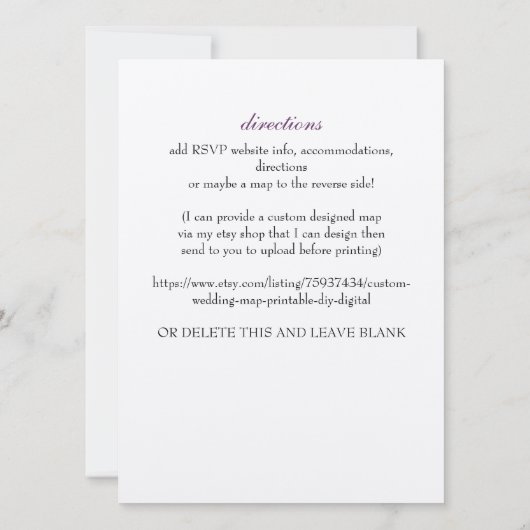 Faire-part de mariage vintage Winery (Dos)