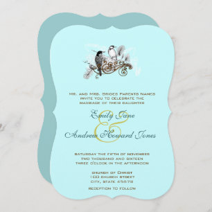 Faire-part de mariage Vintages bleus