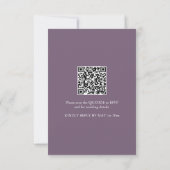 Faire-part de mariage violet avec code QR (Dos)