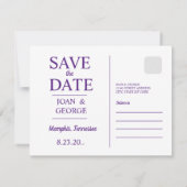 Faire-part de mariage violet de Memphis Tennessee (Dos)