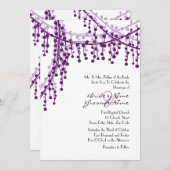 Faire-part de mariage violet et blanc (Devant / Derrière)