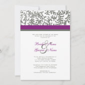 Faire-part de mariage violet et gris (Devant)