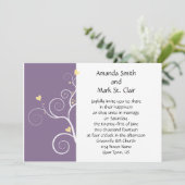 Faire-part de mariage violet et jaune Modern Heart (Debout devant)