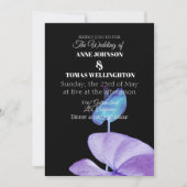 Faire-part de mariage, violet et noir (Devant)